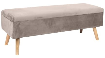 Relaxdays Panca in Velluto, con Spazio Contenitivo, HxLxP: 40 x 110 x 40 cm, Gambe in Legno