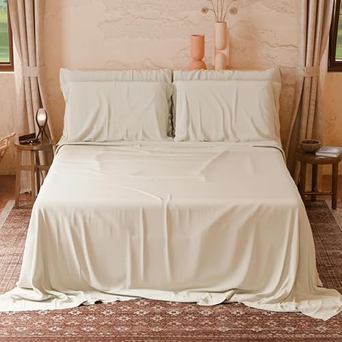 L'Emporio Casa Juego de Sábanas de Franela de Color Liso para Cama de Matrimonio, Cálido Algodón Invierno, Felpudas en Franela Anti-Pilling 100% Algodón, (Crema)