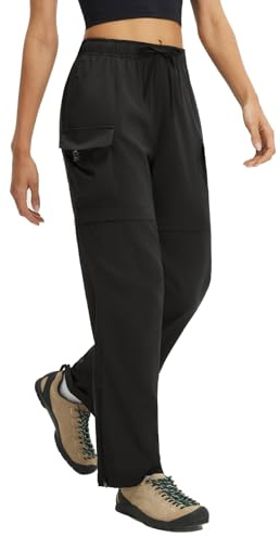baleaf Pantalon Randonnée Femme, Marche Convertible Short Extérieur Droit Amovible et Réversible Poche Cordon Respirante à Séchage Rapide Anti Polaire UV