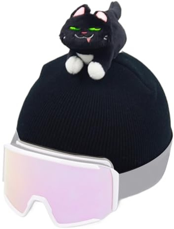 Ski Helm Überzug - Waschbarer Katzen Design, Damen Herren Kinder Mütze | Lustige Outdoor Kopfbedeckung Für Radfahren Wintersport Skifahren Snowboard Schutz Warm Halten Reisen Trainieren Gestalten Pfle