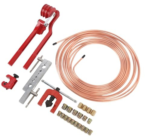 Kit Tubazione Freno 3/16 Kit Completo di Riparazione Freno Rivestito in Rame per Modifiche al Frenante, per Meccanici Fai da Te