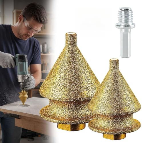 Diamond Chamfering Bit for Angle Grinder, Fraise à chanfrein diamantée pour meuleuse d’angle, 38mm/50mm foret diamanté pour carrelage, Fraise à chanfrein diamantée, scie cloche foret pour céramique