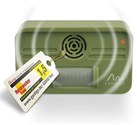 GARDIGO® Hunde- und Katzenabwehr | Hundeschreck und Katzenschreck für den Garten I Ultraschall Tiervertreiber I 70° Erfassungswinkel, 7m Reichweite | Gegen Hunde und gegen Katzen | Anti Katzen