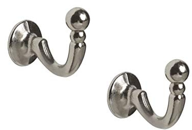 Satin Silver Tieback Hooks. per pair