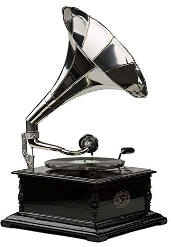 Nostalgie Grammophon Gramophone Schellackplatten Trichter Grammofon antik Stil