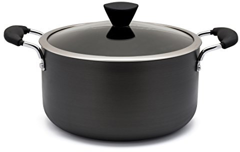 Zinel 4155 Non-Stick Stockpot/Casserole with Hard Anodised Induction Base, Grey, 30cm
