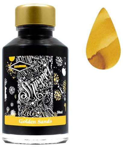 Diamine Shimmer Shimmertastic Ink,Golden Sands,Tinte,Schreibtinte im Tintenglas,50 ml