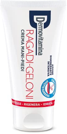 Dermovitamina Ragadi Geloni Crema Mani - Crema Mani Riparatrice - Pelle Secca e Screpolata - Tratta Fissurazioni e Geloni con Pantenolo, Vitamina E e Ceramidi - Assorbimento Veloce - 75 ml