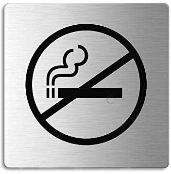 Señal Cartel en Acero INOX 85x85 mm Prohibido Fumar No.48117