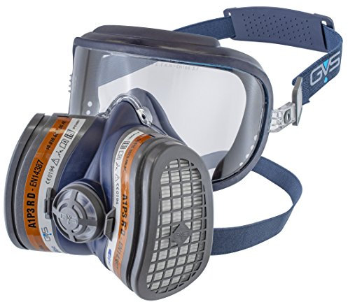 GVS SPR401 Elipse INTEGRA A1P3 semimaschera con protezione occhi e filtri sostituibili pronta all'uso M/L blu