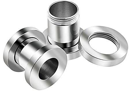 KJM Fashion 2 Stück Chirurgenstahl Single Flared Stretcher Ohr Tunnel Gauge Plug Ohrring Lobe Piercing Schmuck Plektrumgröße, Edelstahl, Metall, Stahl, Tunnel Ohrringe, Dehnstab, Ohrdehner
