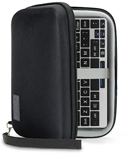 USA Gear GPD Pocket Mini Laptop-PC 7 Zoll Hartschalen-Aufbewahrungs- und Reisekoffer – Kompatibel mit 7 Zoll kleinen Notebooks, UMPC-Computern und mehr – Wasserabweisende Außenseite (Schwarz)