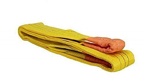 3 Tonnen Tragfähigkeit 10 Meter Länge Hebegurt Rundschlinge Hebeband Bergegurt aus Polyster mit Endschlaufen für Kran, Abschleppen Gelb