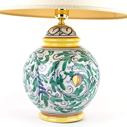 CEAR ceramiche - Lume lampada in ceramica di Caltagirone decorato a mano, lampada da tavolo artistica