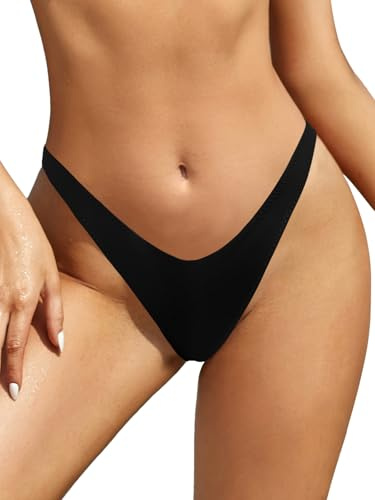 SHEKINI Femme Maillot de Bain Bikini Brésilien Bas de Bikini Thong Swim Trunks Taille Basse String Tanga Bas de Maillots Sexy V Type Bas de Bikini de Plage Slip de Bain