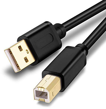 Printer Cable 1.5M/5Ft,USB Printer Cable USB 2.0 Type A Male to B Male Scanner Cord High Speed for Brother, HP, Canon, Lexmark, Dell, Xerox, Samsung etc (1.5M/5Ft)