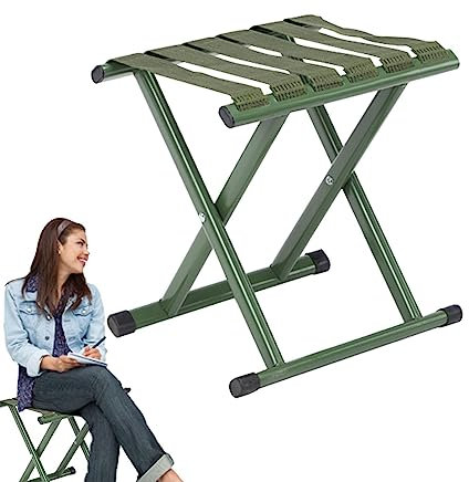 Tsuchiya Klappbarer Reise-Sitzstuhl - Tragbarer klappbarer Teleskophocker, Gartensitz, Angelstuhl - Campingstuhl, Gartensitz, Gartenausrüstung, Mini-Hocker zum Angeln