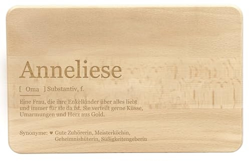 LAUBLUST Frühstücksbrettchen mit Gravur Personalisiert - Lexikon: Das ist Oma - Geschenk Brett | 24x15cm, Holz FSC®