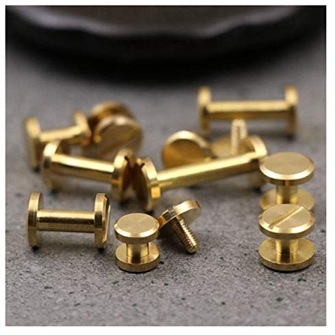 Blind riveds, 10pcs Solid Brass Binding Chicago Screws Nail,Stud Rivets for Photo Album Leather Craft Studs Belt Wallet Fasteners 8mm Flat Cap (Color : 10Pcs, Size : 7mm)