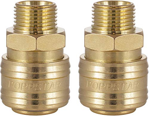 Poppstar 2x Schnellkupplung Druckluft NW 7,2 mit 3/8 Zoll Außengewinde für Druckluft-Anschluss