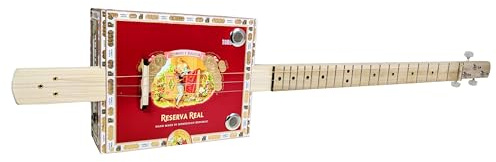 Komplettes DIY 3-saitiges Zigarrenbox-Gitarren-Set mit Hals, inkl. akustischer/elektrischer Tonabnehmer