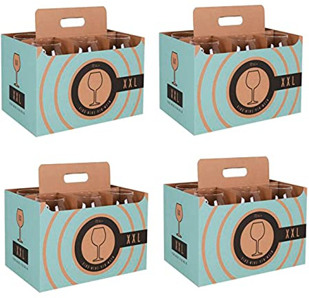Acan Tradineur - Pack de 24 Copas - Modelo XXL - Capacidad: 720 ml - Ideal para Vino - Aptas para lavavajillas - Tamaño Aprox: Ø 7,2 x 22,5 cm