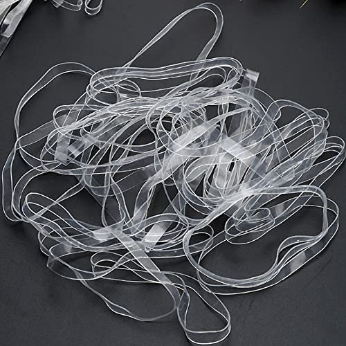 KBNIAN 40 Stück Gummibänder Transparente Gummibänder Große dicke Gummiringe 10mm Breit Rubber Bänder Mülleimer Gummibänder zum Basteln, Dokumente, Mülleimer, luftdichte Beutel