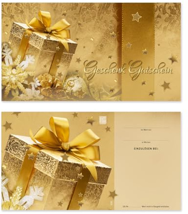 GESCHENKGUTSCHEINcom by POS-HAUER. 100 Gutscheine, blanko zum selber Ausfüllen. Für Weihnachten x-mas. Formulare für Firma, Einzelhandel.