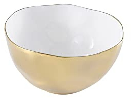 Pampa Bay Moonlight Tarnish Free Large Porcelain Serving Bowl with gold titanium