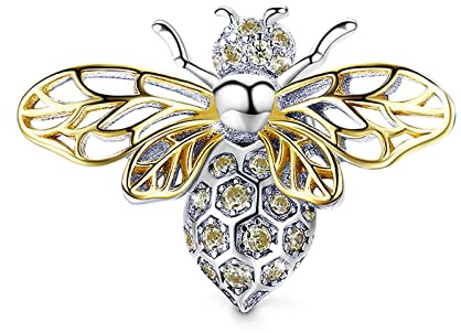 GNOCE Eternal Starfish Honey Bee Charm Bracelet Stopper 925 Sterling Silver Animal Stopper Fit Bracelet/Collier pour Femmes Filles Cadeau Fête des Mères (Abeille)