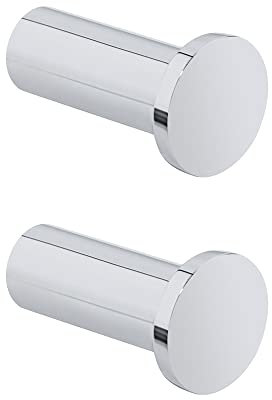 SAYAYO Ganci Accappatoio Bagno in Acciaio Inox Ganci Appendiabiti da Parete, Appendi Strofinacci Cucina Gancio, Gancio Appendi Accappatoio Cromo Lucido, Capacità Carico 15 kg, 2 Pezzi