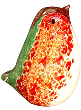 DECRZPB Glasfigur roter und grüner Vogel handgefertigt geblasenes Kristallglas Briefbeschwerer Glasurkunst Tischdekoration Heimdekoration