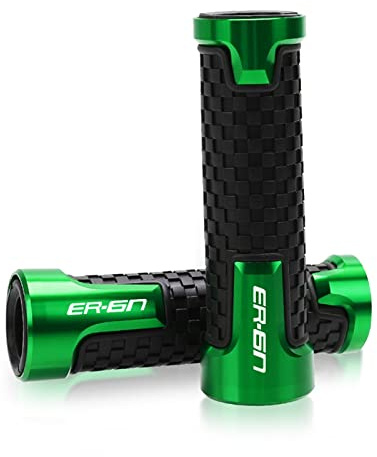KECAV Motorrad Lenkergriffe Griffe Für Kawasaki ER6N ER 6 N 2017 2016 2015 2014 2013 2012 2011 2009 7/8 22mm Motorrad Anti-Rutsch Lenker Lenkergriffe (Farbe : Green ER6N)