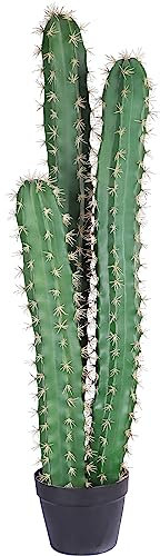 Ruwenus Cactus artificial de 96,8 cm de alto, plantas de cactus falsos con maceta para interiores y exteriores, hogar, oficina, tienda, jardín, decoración