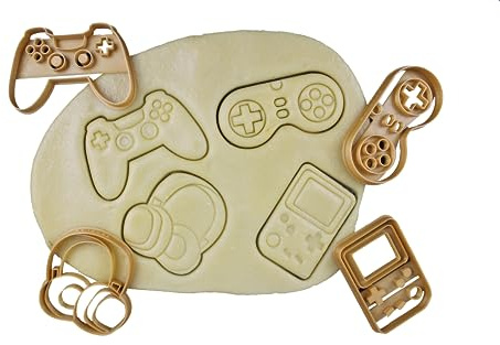 3DKOUPE - Ausstechformen für Videospiel – 4 Stück – Controller, Retro-Controller, Kopfhörer, tragbare Konsole Retro – Farbe wählbar