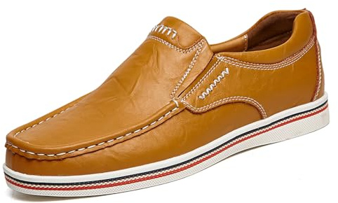 Mocasines de Conducción Casual para Hombres Brogue Negocios Calzado Cómodo Mocasín Deportivo Caminar Ligero（Marrón,42 EU