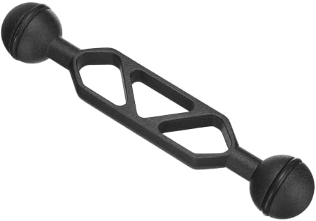 PATIKIL 1 Doppio Sfera Estensione Braccio, Alluminio Lega Sfera Testa Braccio Sott'acqua Illuminazione sistemi Connettore per Strobe Video Luce, Nero