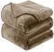 HOZY Coperta Plaid Pile, Coperta Matrimoniale 230 x 270 cm Flanella, Coperta Divano Super Grande Caldo Morbida - Color Tortora