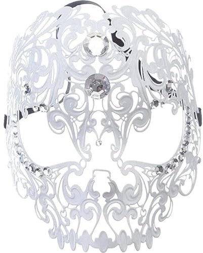 Venetiansk mask halloween skalle urholkad mask metall järn heltäckande ansiktsmask halloween maskerad mask för cosplay rekvisita