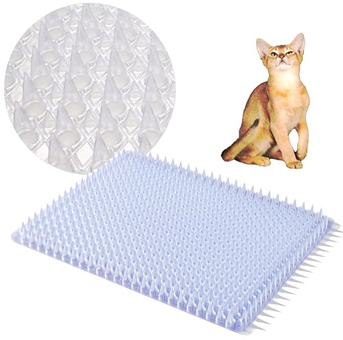 12 Pack Scat Mats for Cats with Interlocking Design, Adjustable Safe Spike Mat for Protective Deterrent, 16x13 Inch Indoor Outdoor All-Season Repellent