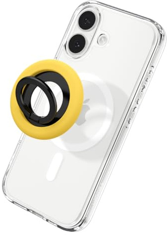 Spigen Nano Pop MagFit Magnetic Phone Ring for MagSafe Stand Grip Holder | for iPhone 17 17e 16 15 14 13 Pro Max Air & MagSafe Cases for Samsung S26 S25 Pixelsnap Google Pixel 10 10a - Mango Yellow