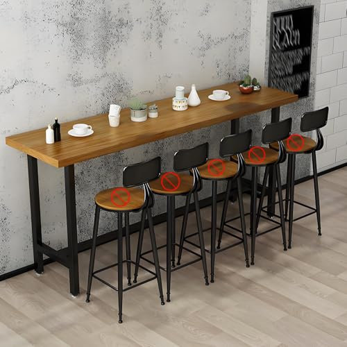 YVYKFZD Schmaler Bartisch, Stehtisch aus Massivholz mit Metallrahmen, Rechteckiger Esstisch, Industrieller Bistrotisch Frühstückstisch, nur Tisch(160x60x105cm/62.9x23.6x41.3)