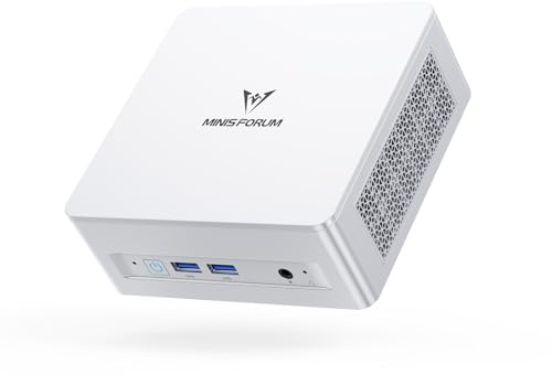 MINISFORUM Mini PC UM870 Slim,AMD Ryzen 7 8745H(8C/16T,Up to 5.0GHz),AMD Radeont 780M Mini Computer,32GB DDR5 RAM &&512GB PCIe 4.0 SSD,Support 8K@60Hz HDMI 2.1/USB4 Output,WIFI6E/BT5.3/Auto Power On