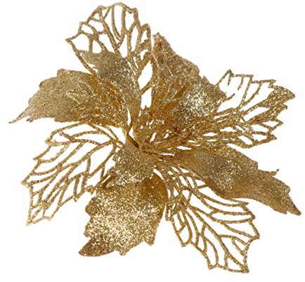 GARVALON 12 Stück Glitzernde Weihnachtssterne Hohle Kunstblumen Weihnachtsschmuck Weihnachtsbaum-anhänger Zum Aufhängen