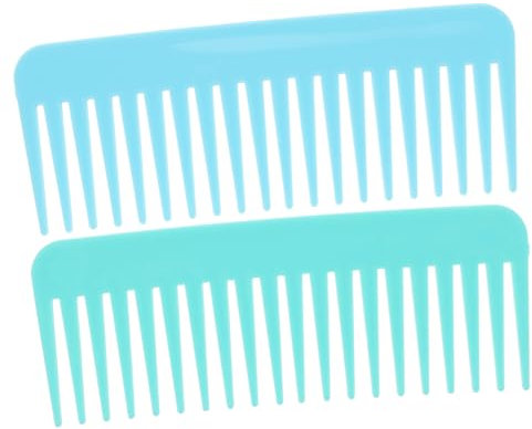 HAPINARY 2 Stück Breiter Haarkamm mit Rutschfestem Griff Entwirrender Kamm für Nasses und Trockenes Haar Tragbarer Friseurkamm für Damen Herren und Kinder Haarglätter Werkzeug für Zuhause