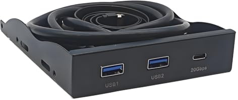 Kcvzitrds 3,5 (8,9 cm) Diskettenschacht mit 2 Anschlüssen USB 3.0 Typ A und 20 Gbit/S Typ C für PC-Gehäuse