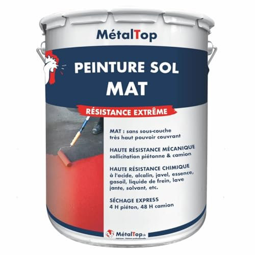 Metaltop Peinture Sol Mat - Vert mousse - RAL 6005-1 L Finition mate pour béton de garage, atelier ou entrepôt