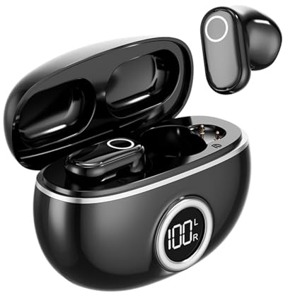 Xmenha Mini Oreillette Bluetooth Écouteurs de Sommeil sans Fil Écouteurs 5.4 Autonomie Longue durée Étanchité IPX7 Légère Intra-auriculaire Oreillette Invisible sans Fil