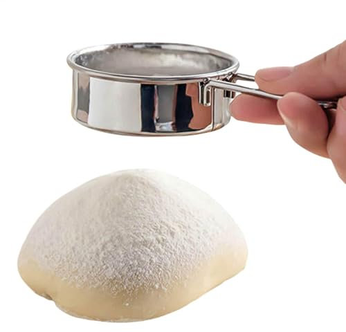 Plumero de harina – para espolvorear harina de acero inoxidable | Diseño colgante multiusos para harina | Tamiz de harina adecuado para harina, azúcar y especias | Tamiz de harina