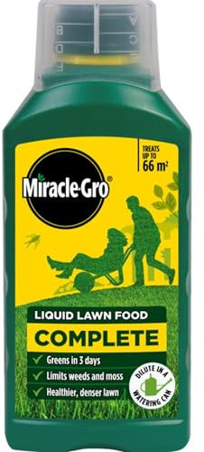 Miracle-Gro Complete Liquid Lawn Feed Concentrate Nitrogen Potassium Iron Lawn Food 1L